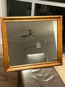 Rectangular Mirror with Wooden Frame