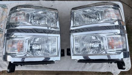 14-15 Chevy Silverado Chrome Clear Reflector Headlights