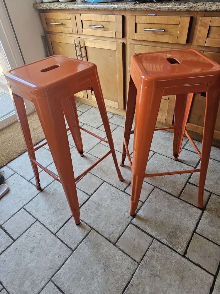 Orange Barstools Chairs Stools