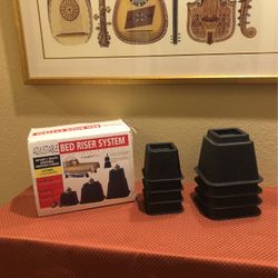 Adjustable Bed Riser System Instantly Creates Additional Under The Bed Storage. 