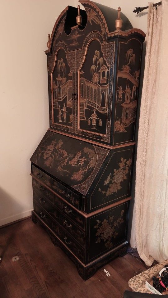Vintage Chinoiserie Decorated Jewelry Chest