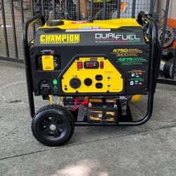 Champion 4,750-W Portable RV Ready Dual Fuel Powered Generator w/ Electric Start
