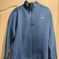 NWT Men’s Tommy Bahama Blue Half Zip Size Medium