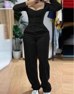 Black Two Piece Pant Set