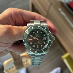 Green And Silver Watch 