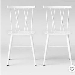 Set Of 2 Becket Metal X Back Dining Chair