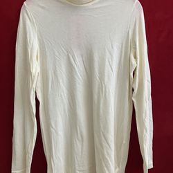 JUICE COUTURE IVORY TOP LONG SLEEVE TURTLE NECK TSHIRT BLOUSE Size XL ~ Made IN USA ~ 