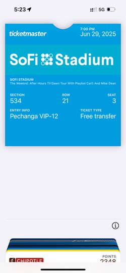 2 Tickets “The Weeknd” at Sofi 6/29/25