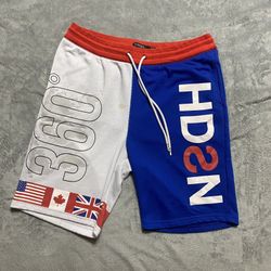 2XL Hudson Outerwear NYC Worldwide Flags Map Half & Half Sweat Shorts