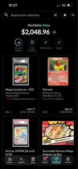 Selling my entire collectr portfolio pokemon collection