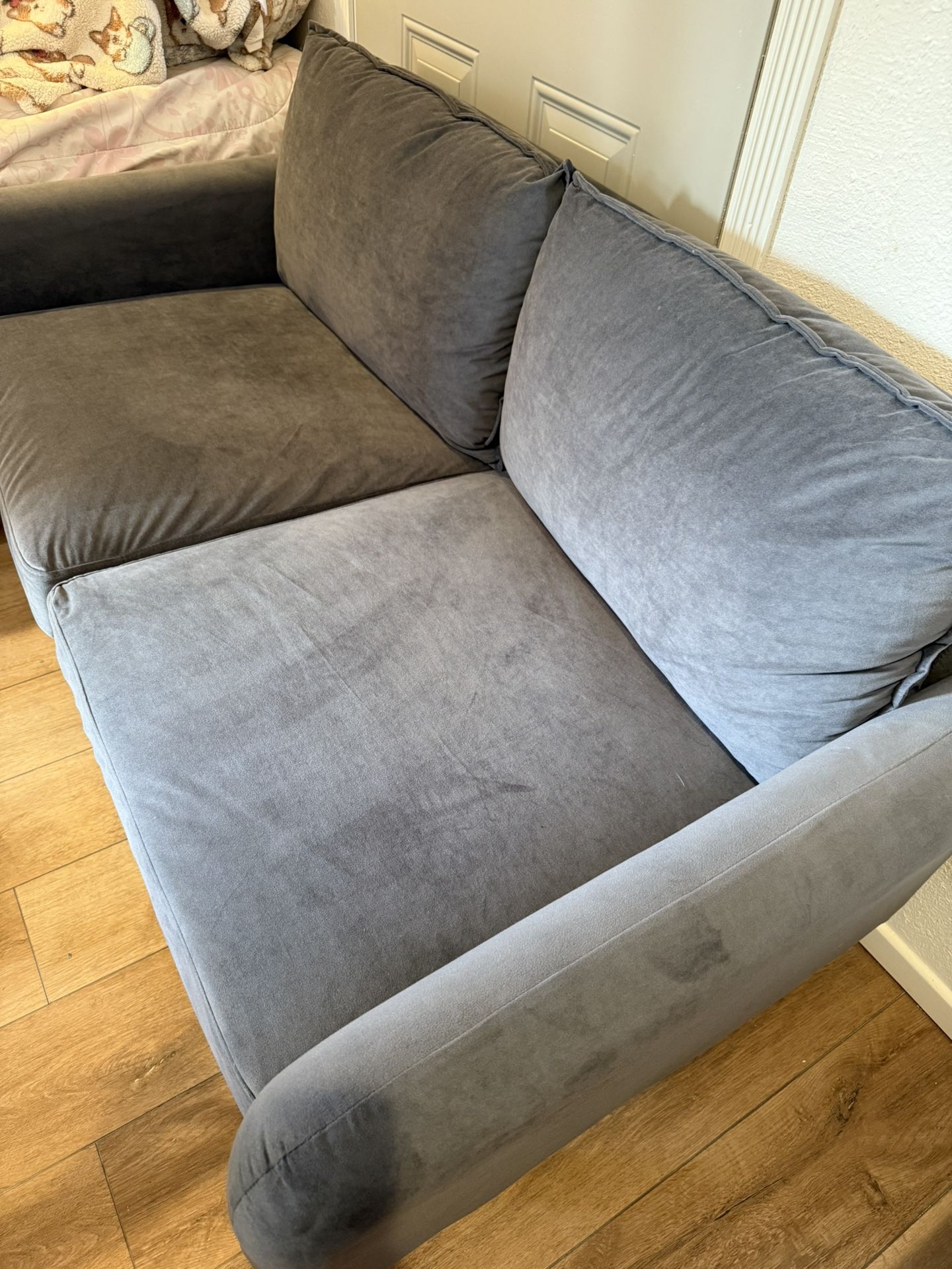 Used Very good condition Dark Gray Couch Microfiber Loveseat Couch Sofa