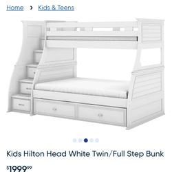 Bunk Bed, Full/ Twin/ Twin Or Storage, And 2 Mattress.