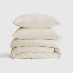Quince Luxe Honeycomb Duvet cover set (Undyed) King size