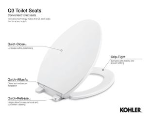 KOHLER Quiet-Close Elongated Toilet Seat