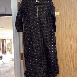 Black Checked Kurta 