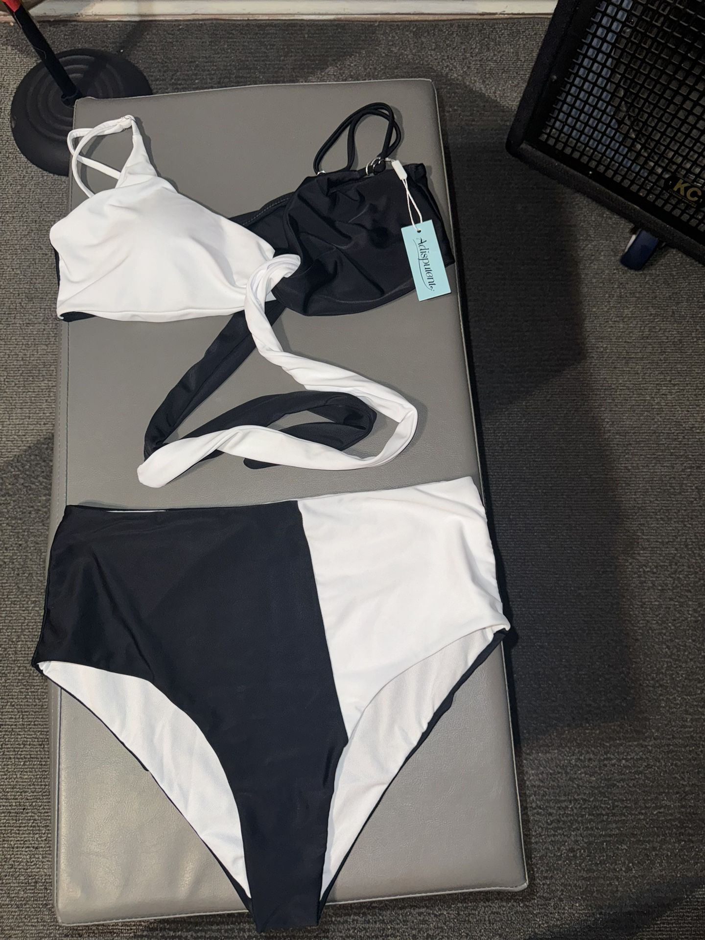 Brand New Size (Large) Black&White 2 Piece Bikini