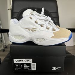 Reebok Question Low Oatmeal mens size 10 Brand New