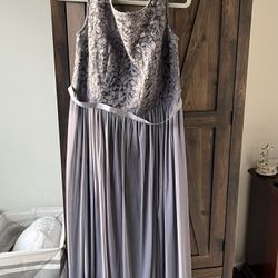 Long Gray Bridesmaid Gown 