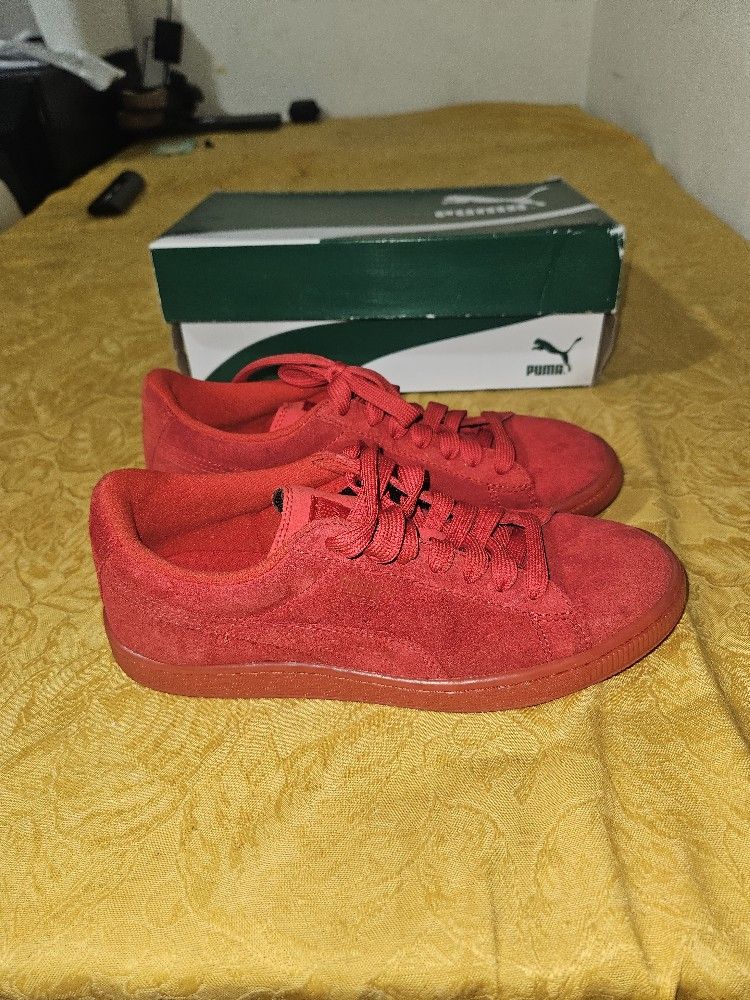 Puma Suede Iced Jr - Size 6.5 High Risk Red-white 361937 01