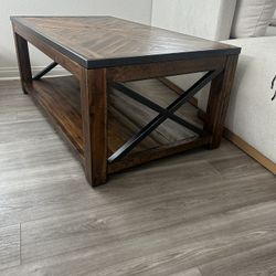 Lift Top Brown Coffee Table