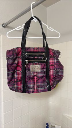 Coach Poppy Tartan Plaid tote