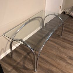 Glass Coffee Table With Two End Tables 