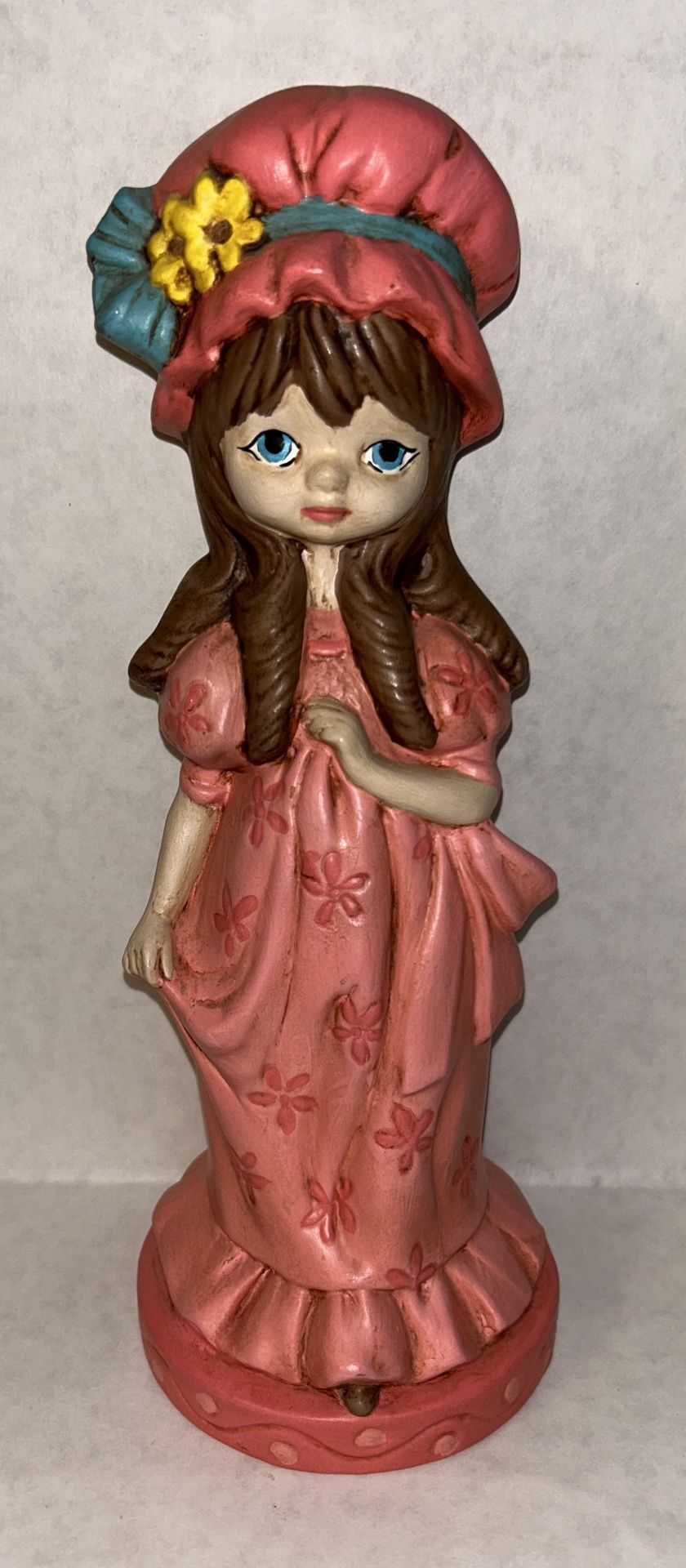 Vtg hand painted ceramic girl figurine