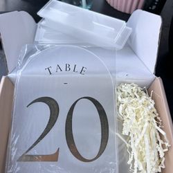 Frosted Arch Wedding Table Numbers 1-20