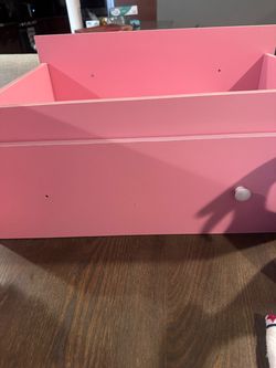 Pink Wooden Drawer with White Knob