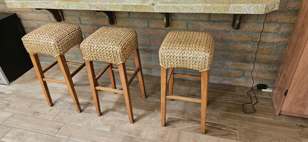 Braided Sisal Bar Stools