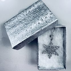 Sterling silver snowflake necklace and sterling silver chain  