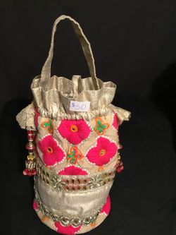 Handmade Indian Floral lace poti bag