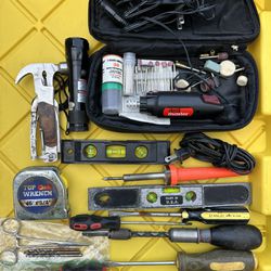 Rotary Tool Kit, Lighted Soldering Iron, Hand Tools Mix