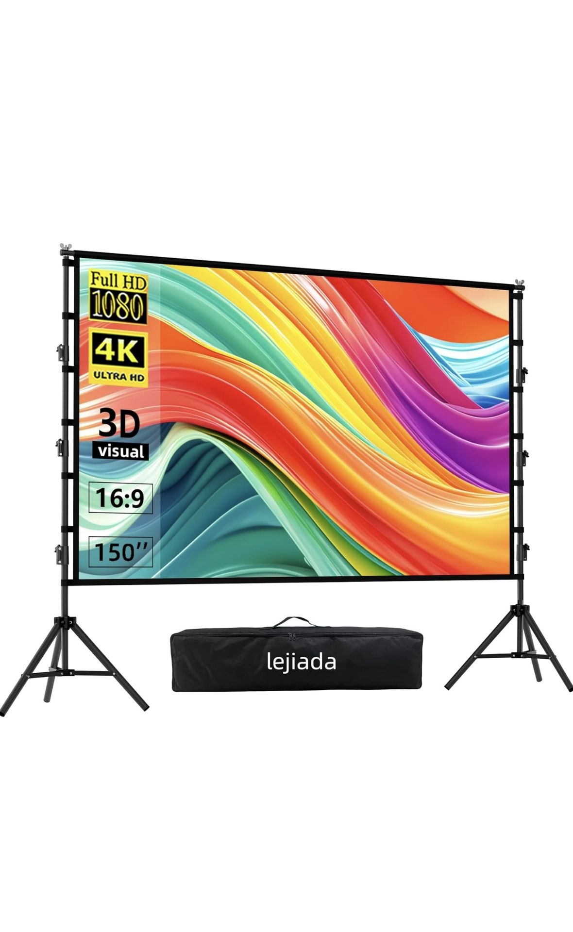 Projector Screen and Stand, 150''