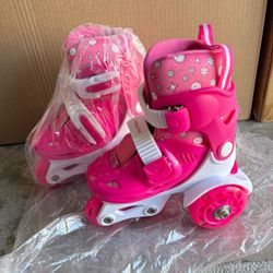 Adjustable Roller Skates with Light Up Wheels (Ages 3-6)
