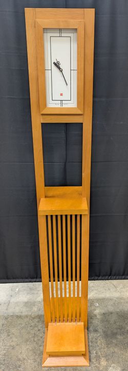 Traditional Wood Floor Clock - Medium Brown Freestanding Timepiece