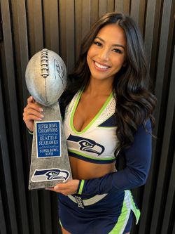 Russel Wilson signed trophy