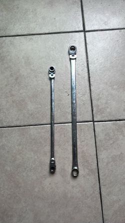 Two long swivel head wrenches