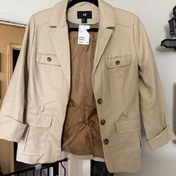 Brand New H&M Women’s Tan Blazer – Size 10 (With Tags)