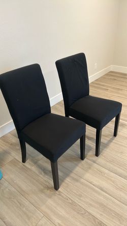 Set of 2 Black Upholstered Dining Chairs