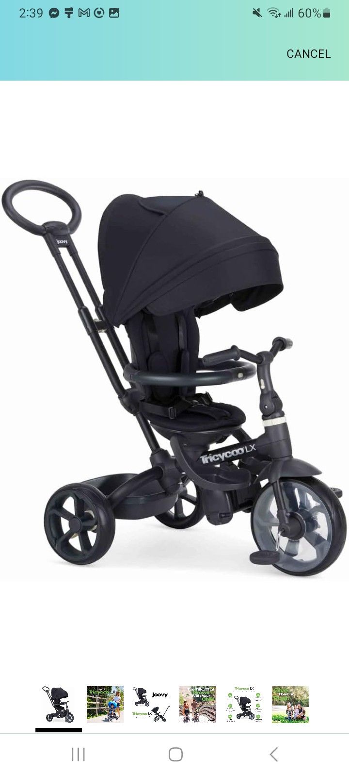 Joovy Tricycoo LX Premium Kids Tricycle with 8 Stages Featuring Chunky Front Tire, Removable and Adjustable Parent Handle, Machine-Washable Seat Pad
