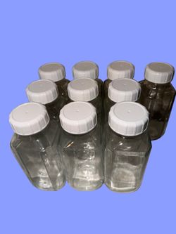 16 Oz Square Glass Milk Bottle with A Silicone Dispenser Cap