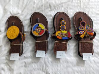 Handmade handcrafted African Maasai genuine leather shoe: flop-flop