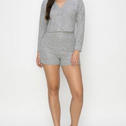 Heather Gray Cardigan Shorts Set $18 (Small Medium Large)