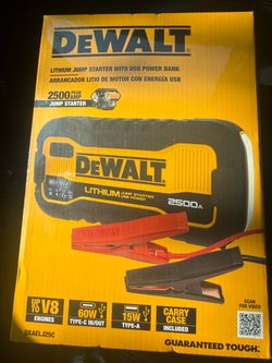 DEWALT 2500A Lithium Jump Starter with USB Power Bank