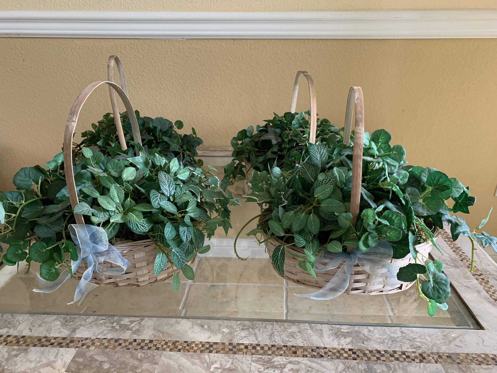 Fake Plant Baskets And Flowers Vase And Basket Decorations 