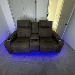 Power Reclining Console Loveseat in Teramo Brown