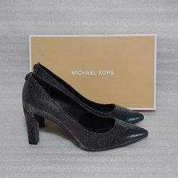 Michael Kors Designer Pumps Heels. Brand New In Box. Silver Black. Size 8 Women's Shoes 