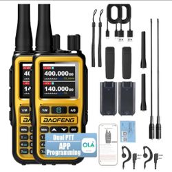 ☆ BAOFENG UV-5R Mini Ham Radio Long Range Handheld Two Way Radio, Bluetooth APP Programming Walkie Talkies 2 Pack, 999CH One-Key Copy Frequency, NOAA 