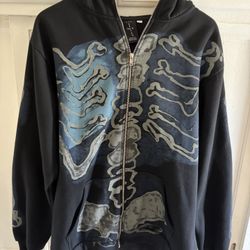 Travis Scott Fragment Skeleton Full-zip Hoodie